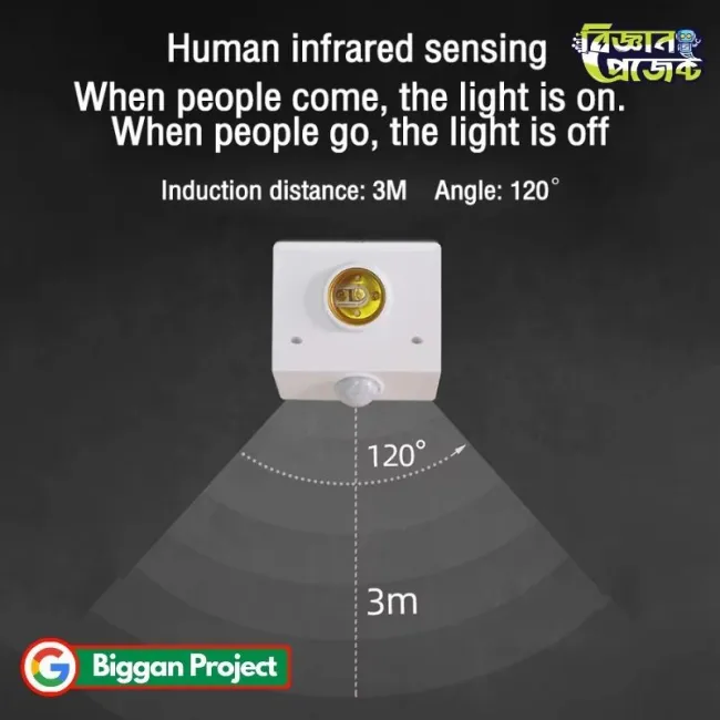 E27 PIR মোশন সেন্সর লাইট সকেট কিনুন অনলাইনে