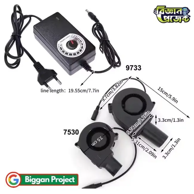 Buy 12V 7000RPM BBQ Turbo Blower YD9733HBL