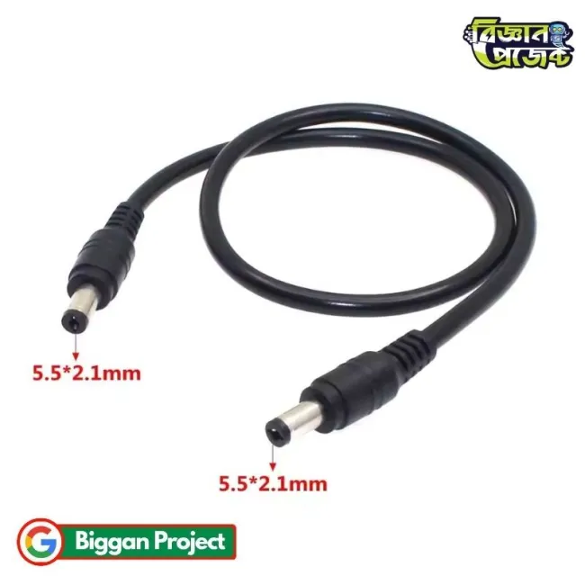 DC 5.5x2.1mm Male to Male Power Cable - Buy 10A 12V