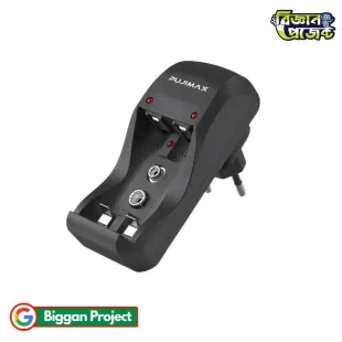 পুজিম্যাক্স ২-স্লট AA AAA ও 9V ব্যাটারি চার্জার
