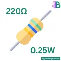 রেজিস্টর – মান বেছে নিন (০.২৫W বা ১/৪W)
 রেজিস্ট্যান্স-220 ohm